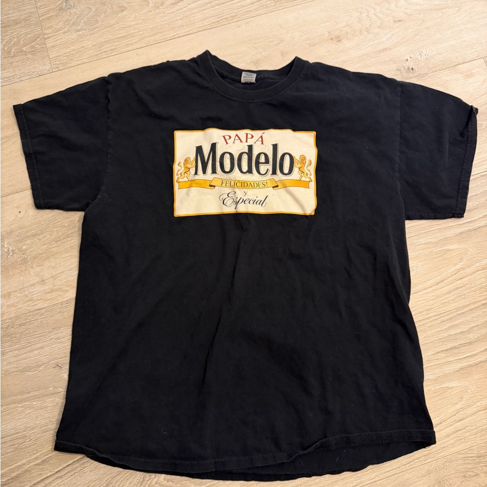 Gildan Black Papá Modelo T-Shirt